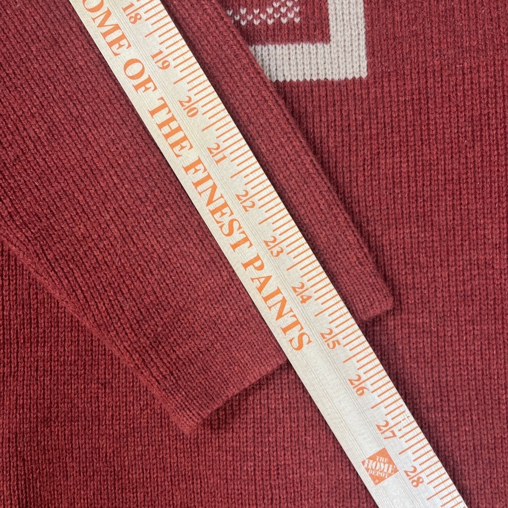 Pendleton Women's XL Sweater Red Lambswool Blend Southwest Aztec Geometric Print - Picture 13 of 13